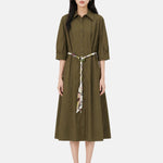 Vestito in Cotone Verde Militare