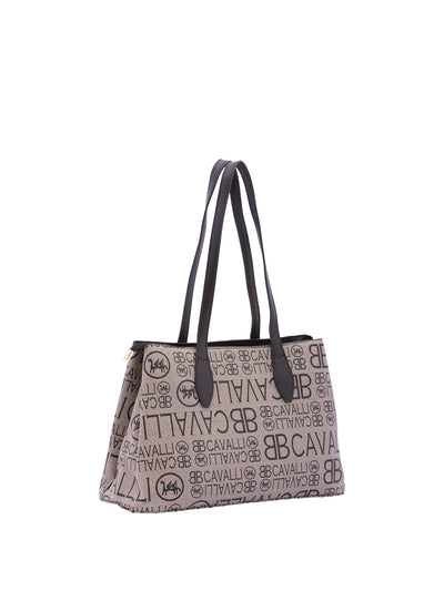 Borsa a spalla da donna Ecopelle BC1369-NERO BIANCO