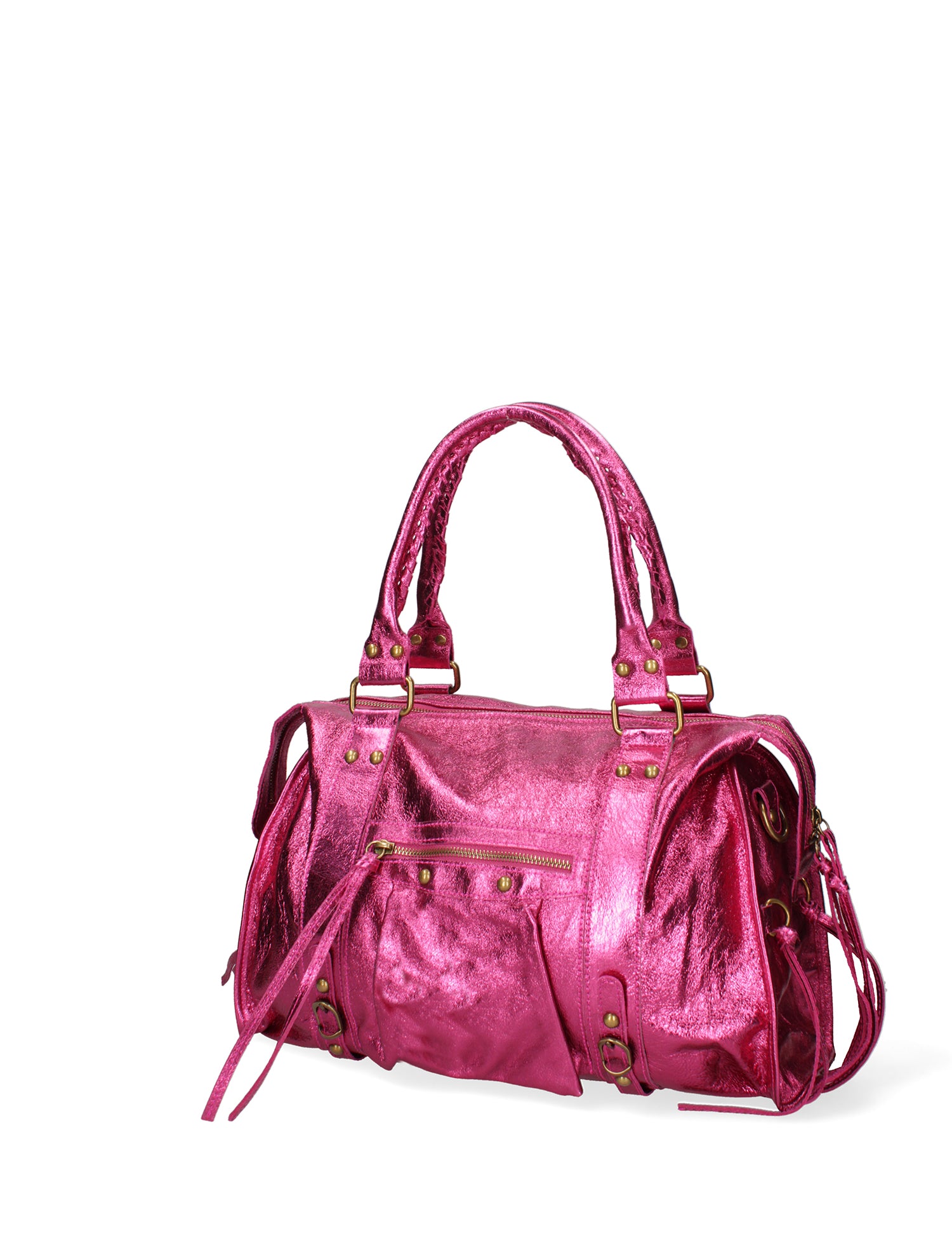 Novara Borsa a spalla da donna Vera pelle 06090 LM-L023 FUXIA Gave Lux