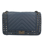 Bologna Borsa a spalla da donna Vera pelle 6590-BLU BLUE Gave Lux