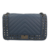 Bologna Borsa a spalla da donna Vera pelle 6590-BLU BLUE Gave Lux