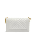 Borsa a mano da donna 100% Pvc FLAT S-WHITE + OFF GOLD Marc Ellis