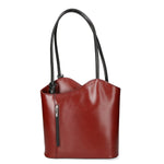 Fabiola Borsa a spalla da donna 100% pelle 9039-ROSSO NERO Gave Lux