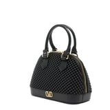 Borsa a mano da donna 100% Pvc FLAT XS BALL-BLACK + OFF GOLD Marc Ellis