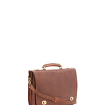 Borsa a mano unisex in vera pelle Made in Italy 4512-MARRONE Alessia Firenze
