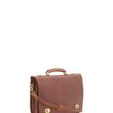 Borsa a mano unisex in vera pelle Made in Italy 4512-MARRONE Alessia Firenze