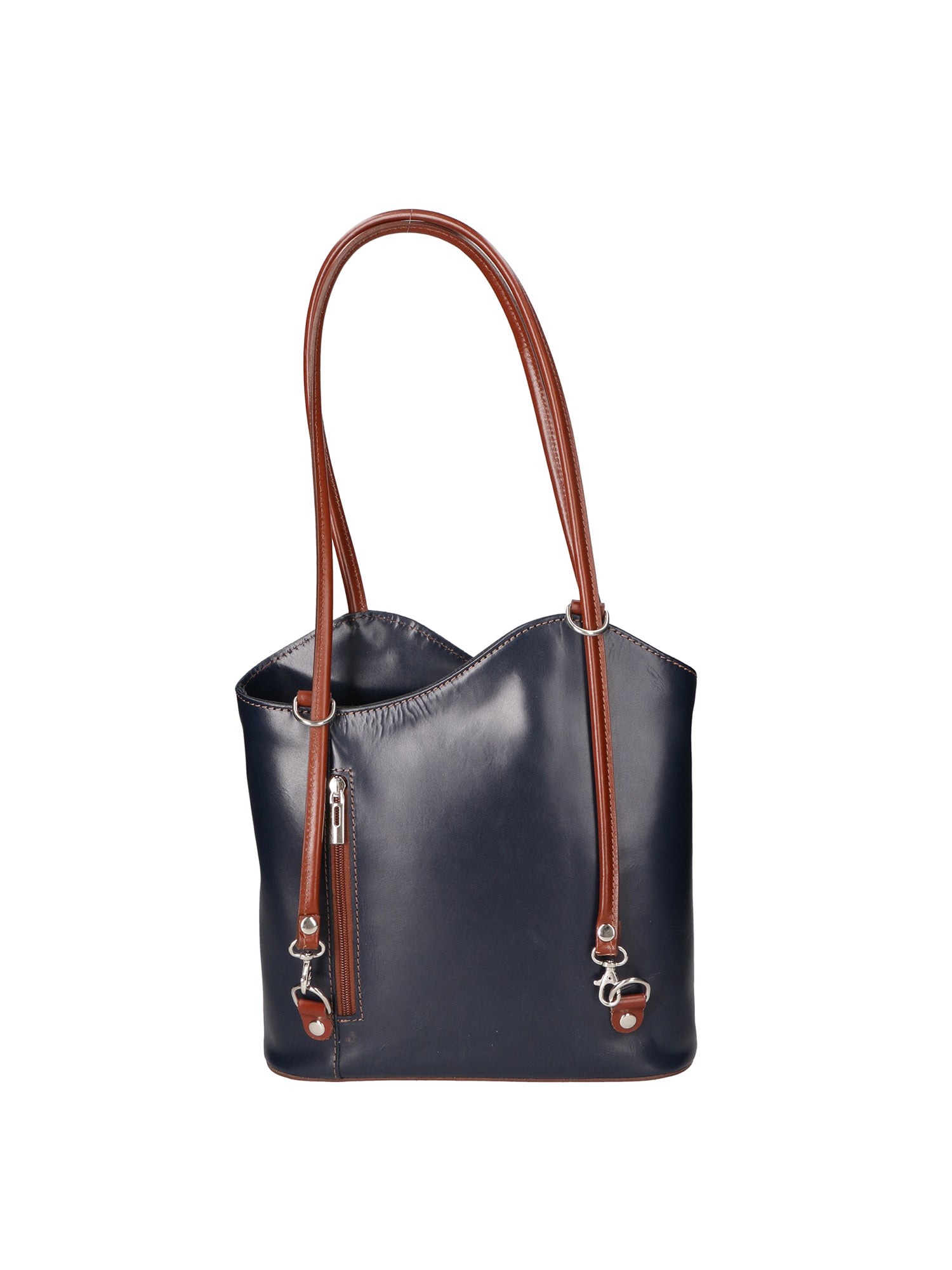 Fabiola Borsa a spalla da donna 100% pelle 9039-BLU MARRONE Gave Lux