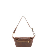 Borsa a spalla unisex in vera pelle 100% cotone 4603-TESTA DI MORO Alessia Firenze