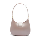 Borsa a spalla da donna 100% Pvc FLAT NEW YORK-NUDE + OFF GOLD Marc Ellis