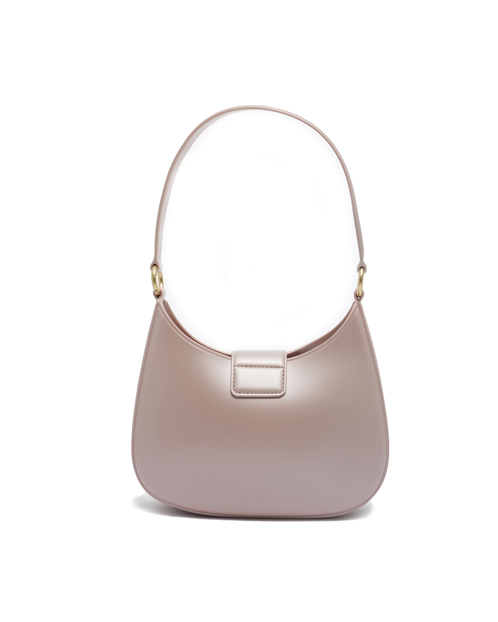 Borsa a spalla da donna 100% Pvc FLAT NEW YORK-NUDE + OFF GOLD Marc Ellis