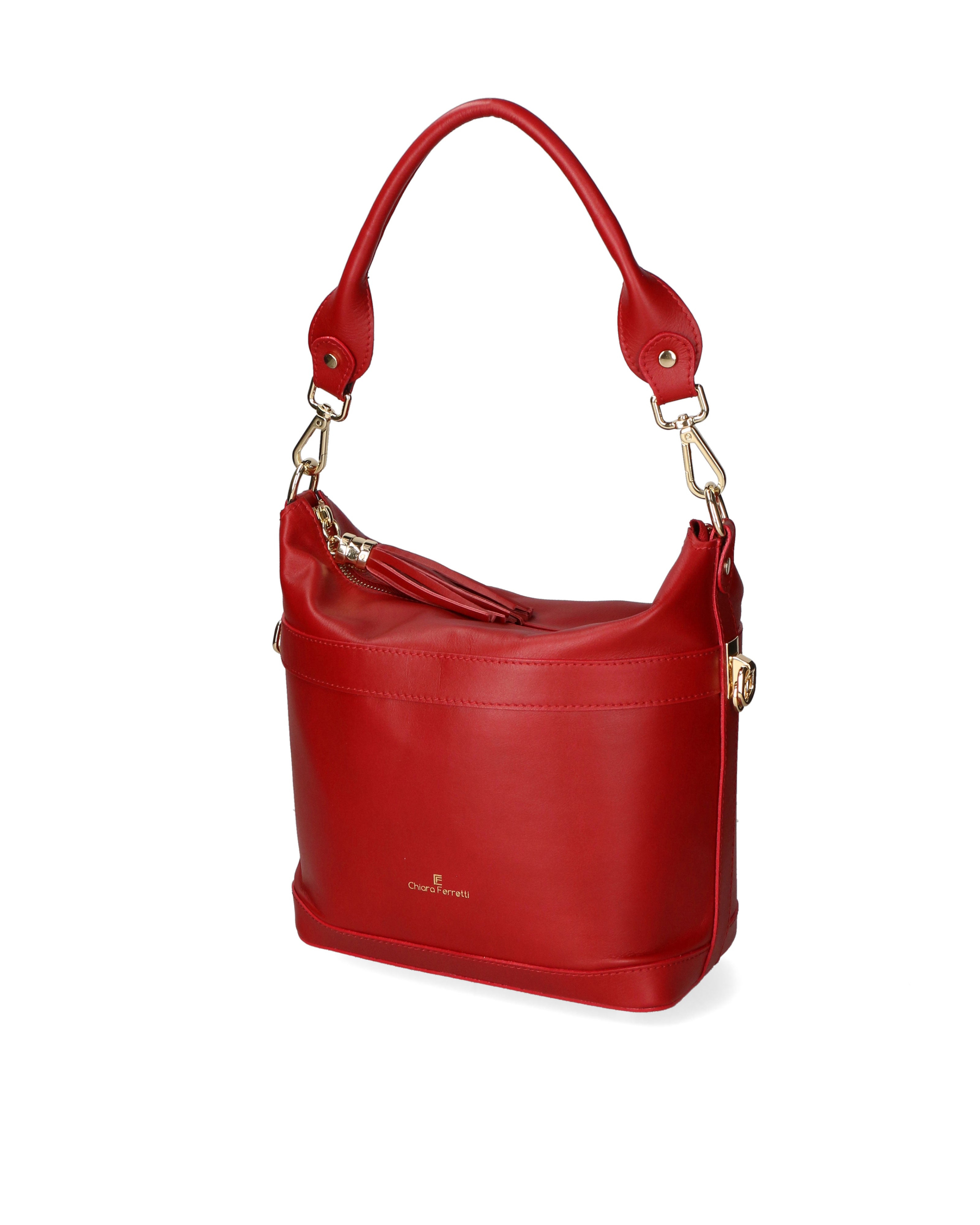 Elowen Elite Borsa a spalla da donna Vera Pelle 03824-10 ROSSO SCURO Chiara Ferretti