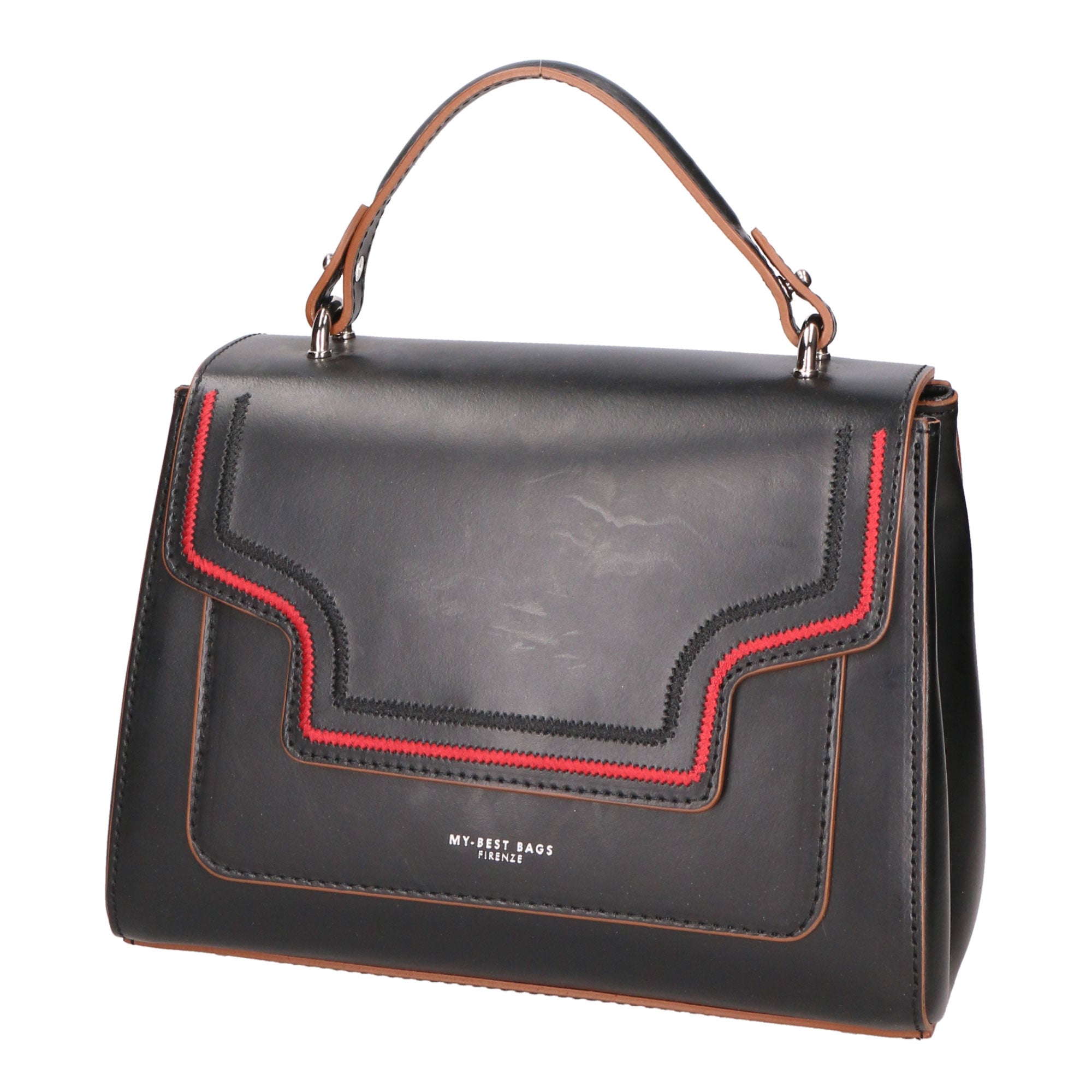 Borsa a mano da donna Vera pelle italiana MYB-6002-FW-C99 NERO My Best Bag