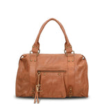 Borsa a Spalla in Genuine Printed Suede Leather Marrone