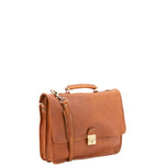 Borsa a mano unisex in vera pelle Made in Italy 4017-MIELE Alessia Firenze