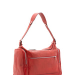 Borsa da viaggio unisex in vera pelle 100% cotone 4037-ROSSO Alessia Firenze
