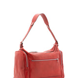 Borsa da viaggio unisex in vera pelle 100% cotone 4037-ROSSO Alessia Firenze