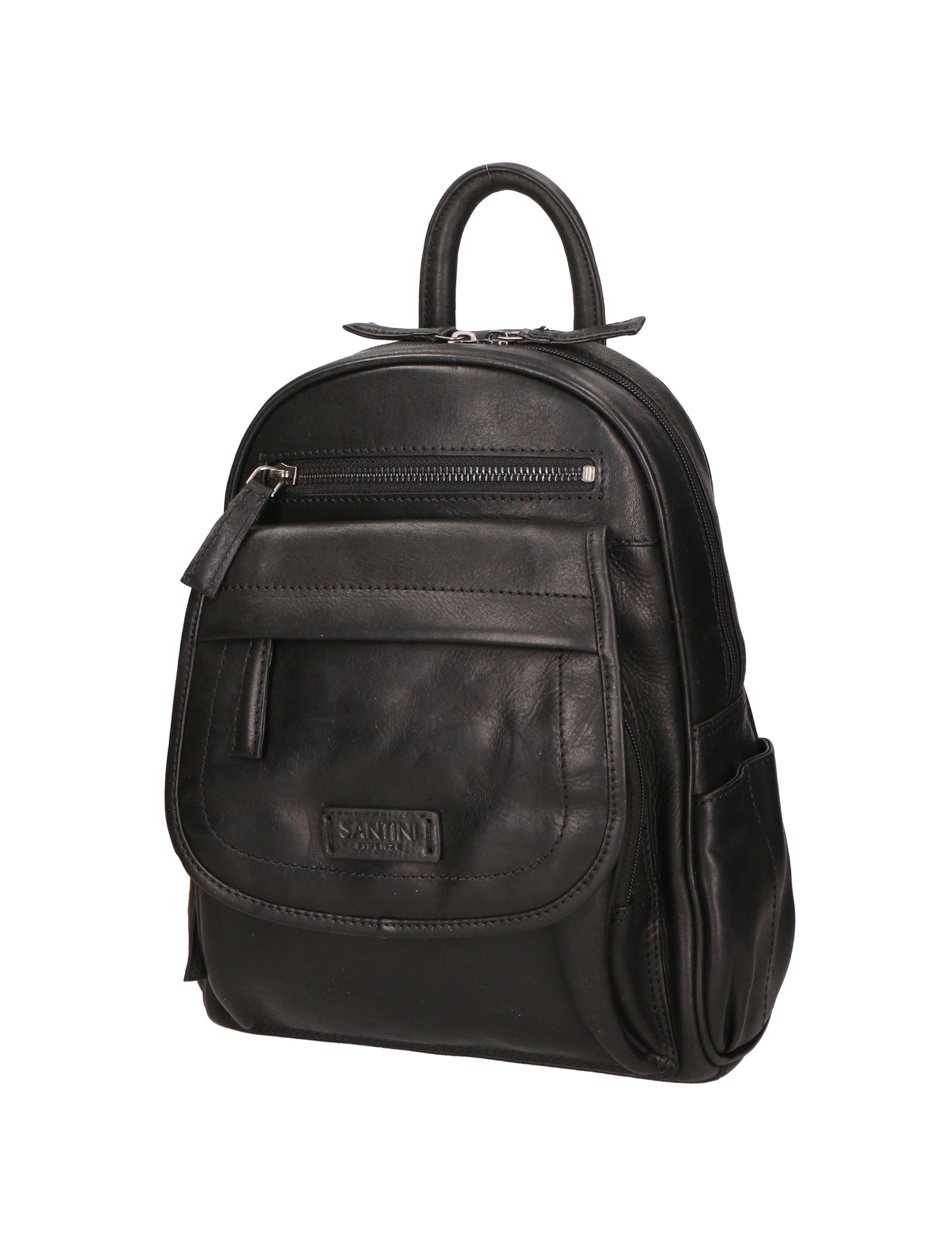 SN5862447-BLACK Zaino unisex in vera pelle Made in Italy Santini Firenze