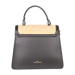 Borsa a mano da donna Pelle e Paglia X12-P218 NERO Roberta Rossi