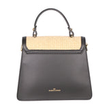 Borsa a mano da donna Pelle e Paglia X12-P218 NERO Roberta Rossi