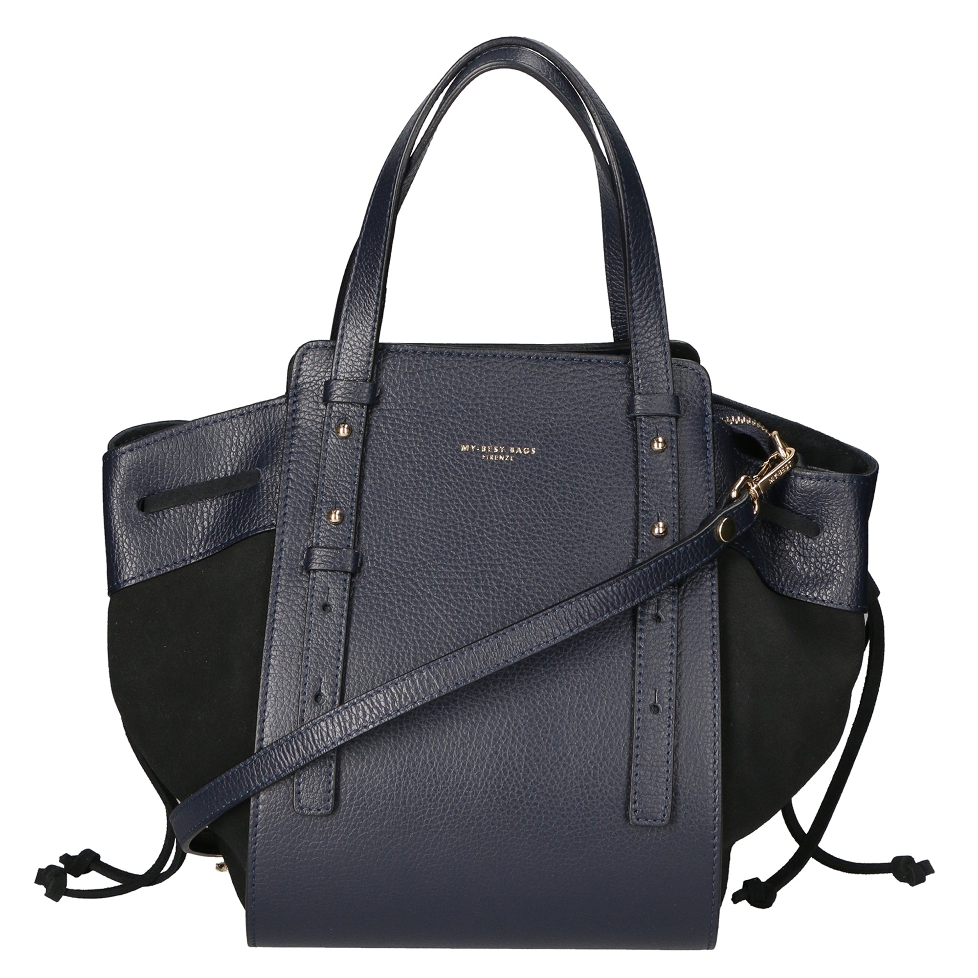 Borsa a mano da donna Vera pelle e suede MYB-8032-FW-07065 BLU+D26 BLU NOTTE My Best Bag