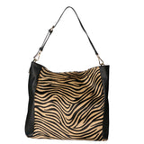 Asia Borsa a spalla da donna Vera pelle 05475-ZEBRA CUOIO NERO Gave Lux