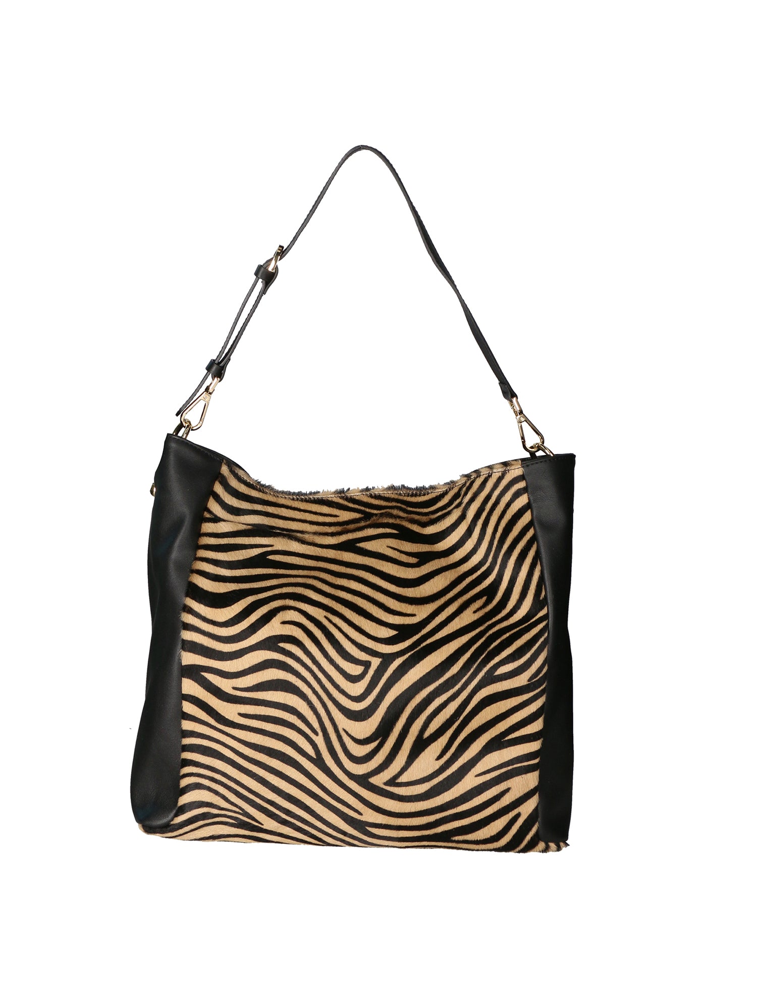 Asia Borsa a spalla da donna Vera pelle 05475-ZEBRA CUOIO NERO Gave Lux