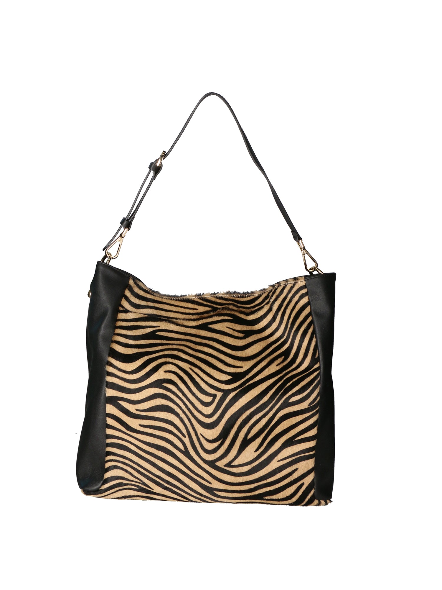 Asia Borsa a spalla da donna Vera pelle 05475-ZEBRA CUOIO NERO Gave Lux