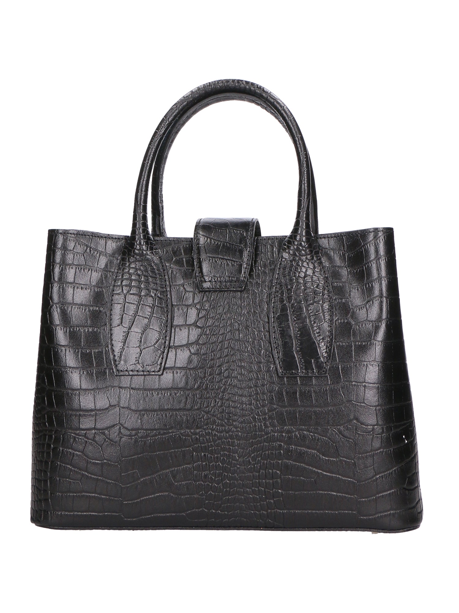 Letizia Borsa a mano da donna Pelle stampata croco 06542-NERO Gave Lux