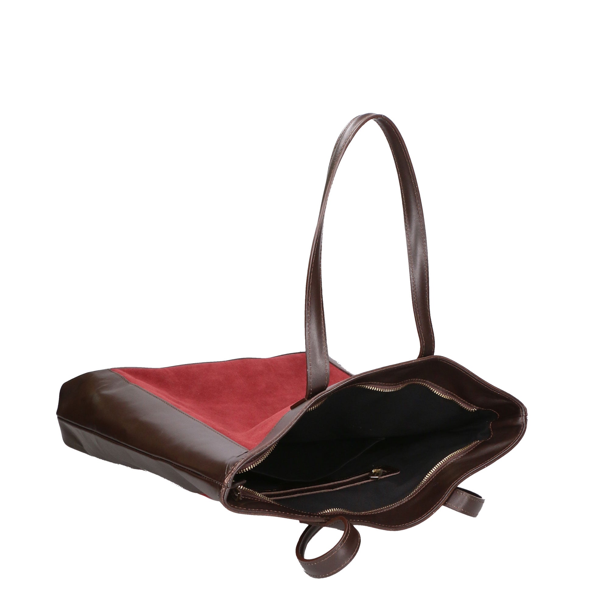 Borsa a mano da donna Pelle e Camoscio MYB-6023-FW-04121 BORDO My Best Bag