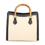 Eterea Borsa a mano da donna Misto pelle e tessuto 05097-142+D28 NERO Gave Lux