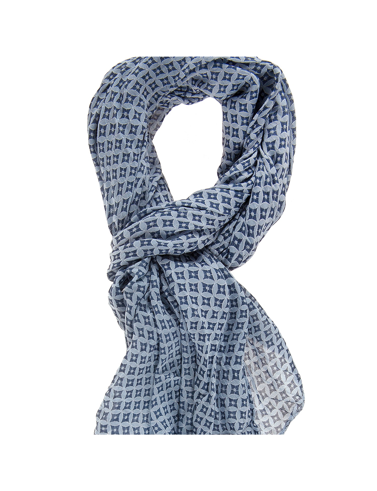Cotone e Seta L2022-BLU Foulard Donna Stella Gave Lux