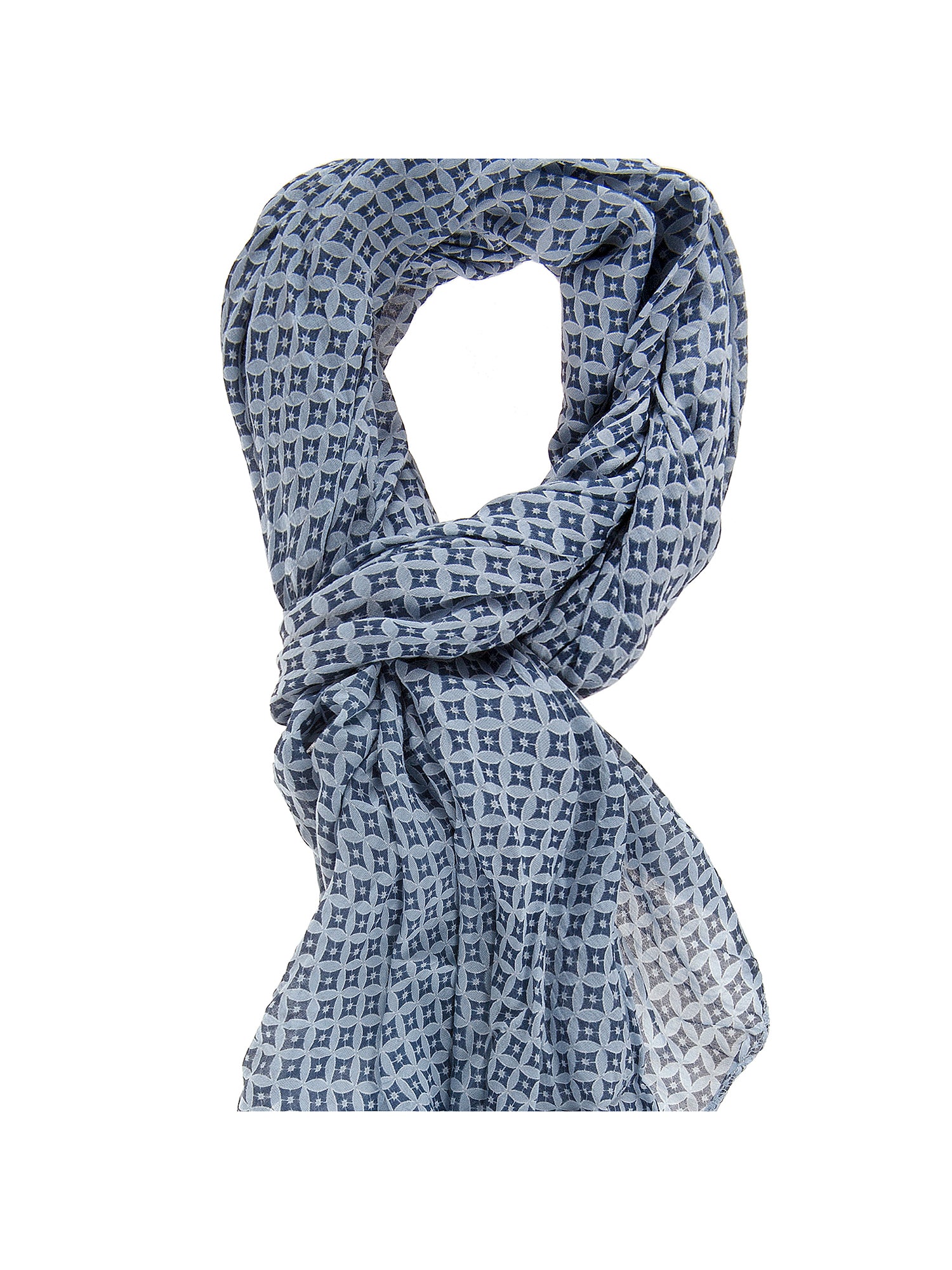 Cotone e Seta L2022-BLU Foulard Donna Stella Gave Lux