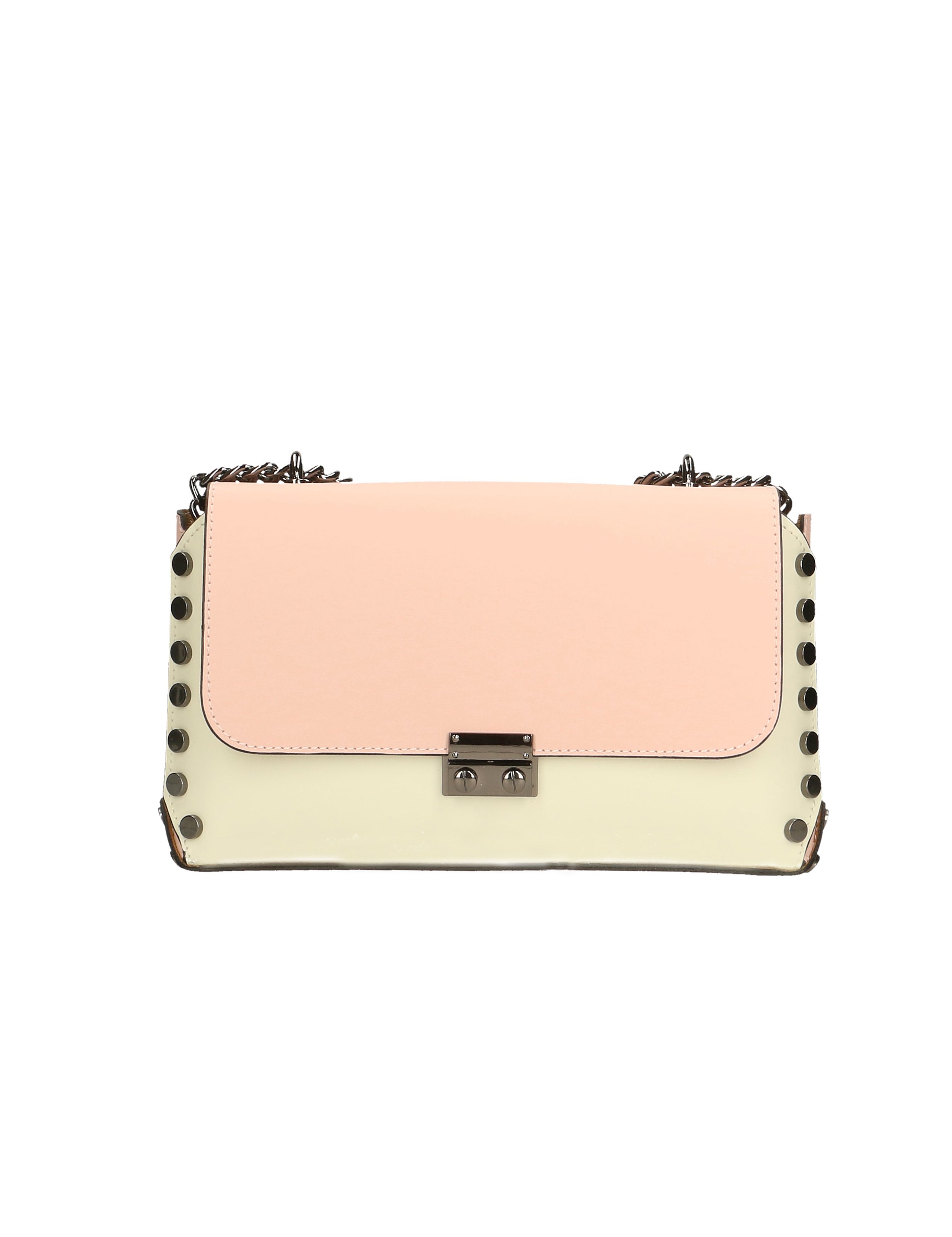 Vera pelle 8641-BEIGE+ROSA Borsa a tracolla da donna Evanthe Pro Gave Lux