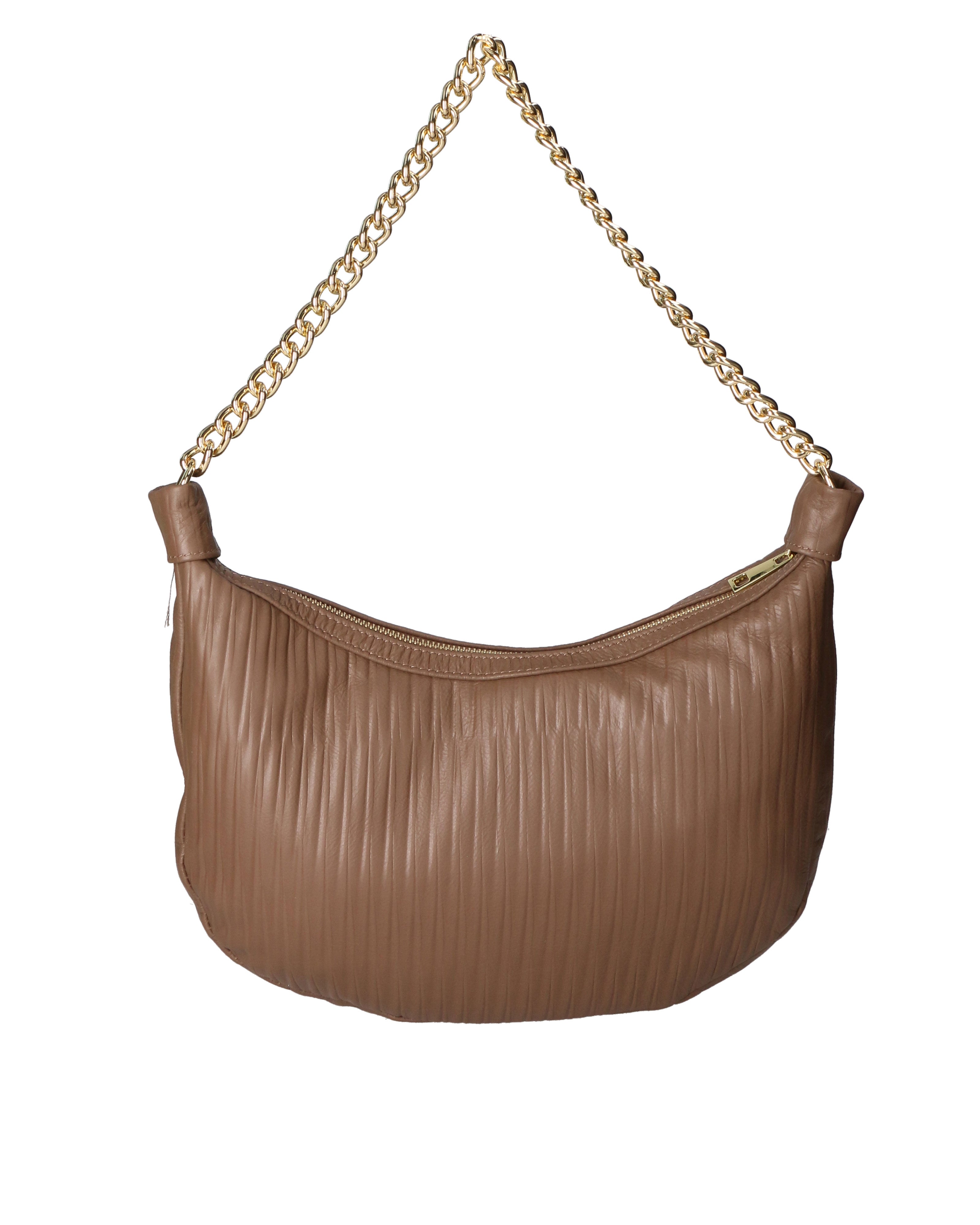 Zelia Nova Borsa a spalla da donna Vera pelle 03818-S11 TAUPE SCURO Chiara Ferretti