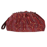 Borsa a tracolla da donna Velluto e pelle MYB-8018-FW-6 BORDO My Best Bag