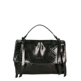 Vera pelle effetto serpente 03902-019 NERO Borsa a mano da donna Serpina Chiara Ferretti