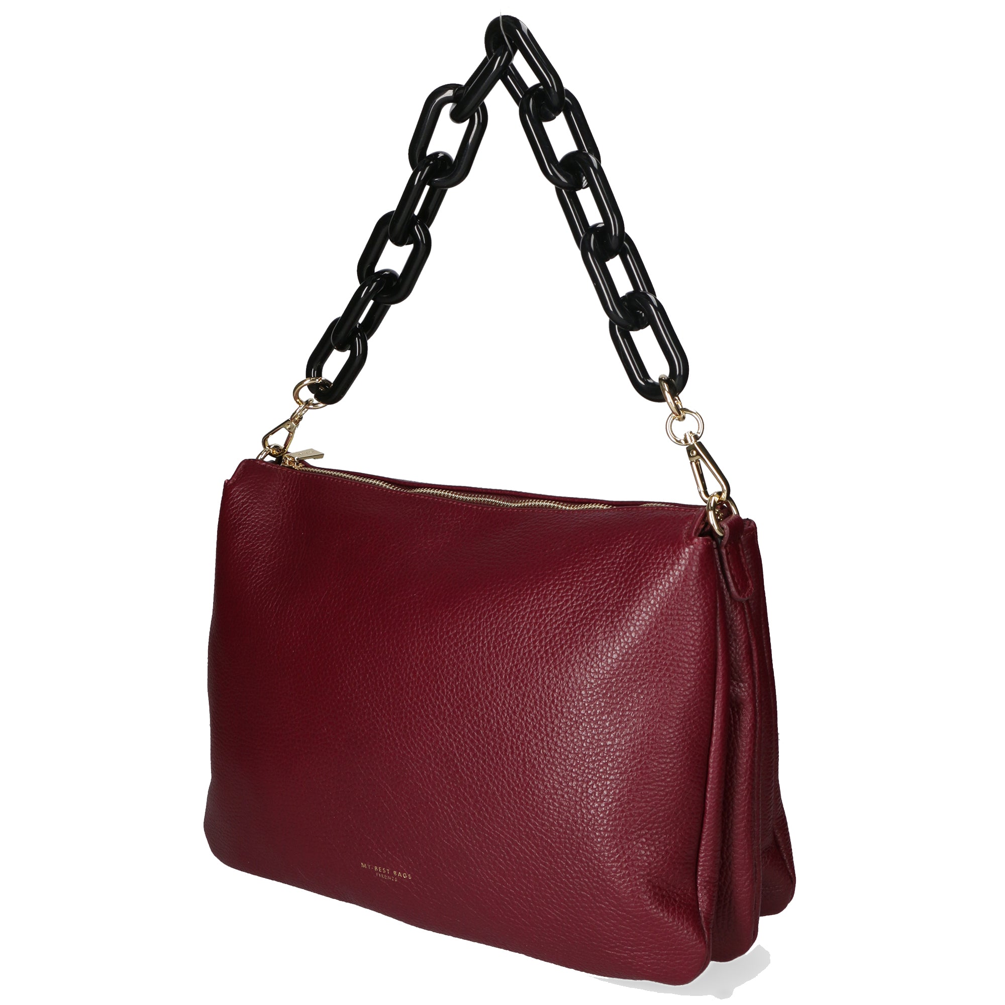 Borsa a tracolla da donna Vera pelle MYB-8019-FW-D90 BORGOGNA My Best Bag