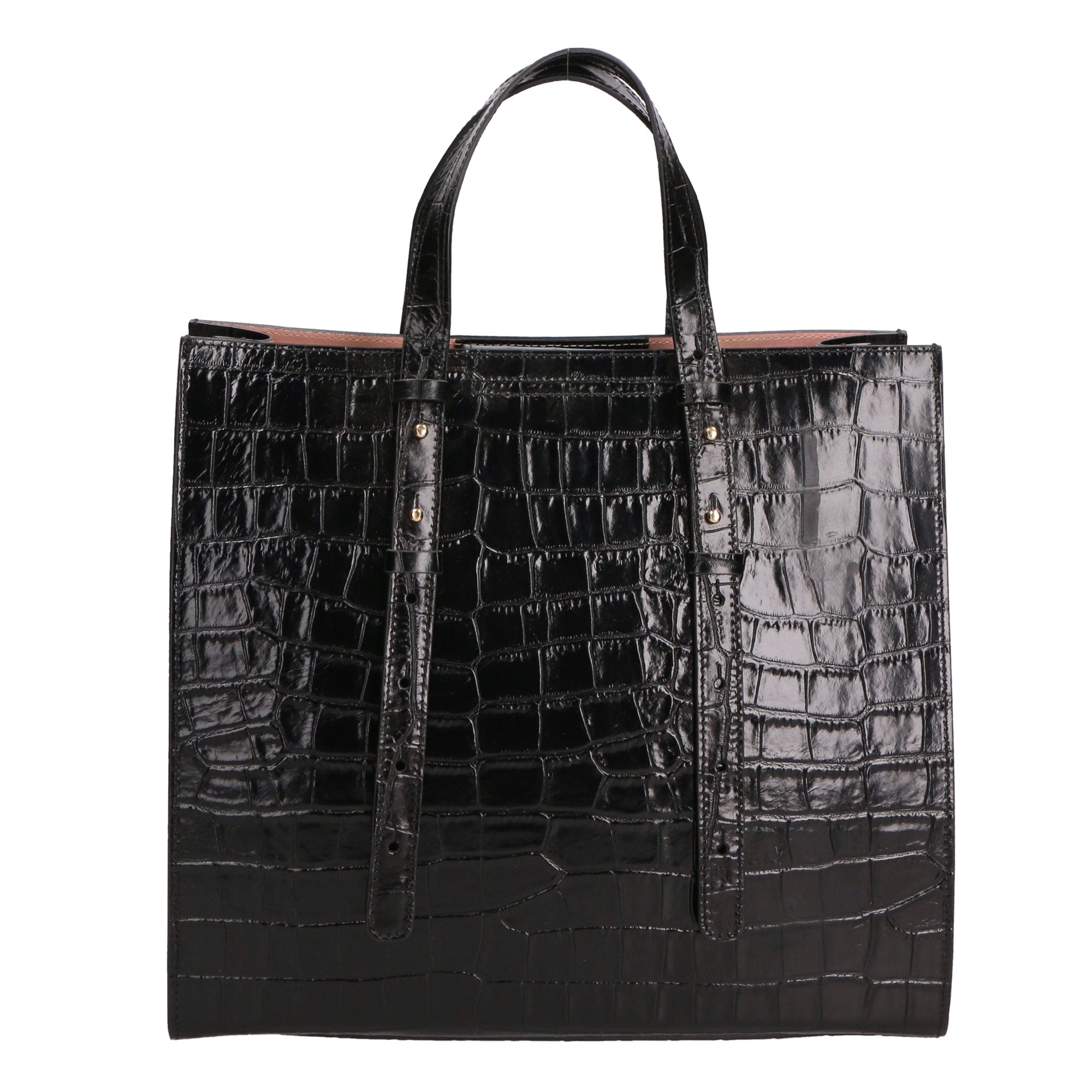 Borsa a mano da donna Vera pelle croco MYB-7004-SSCOCCO-C28 NERO My Best Bag