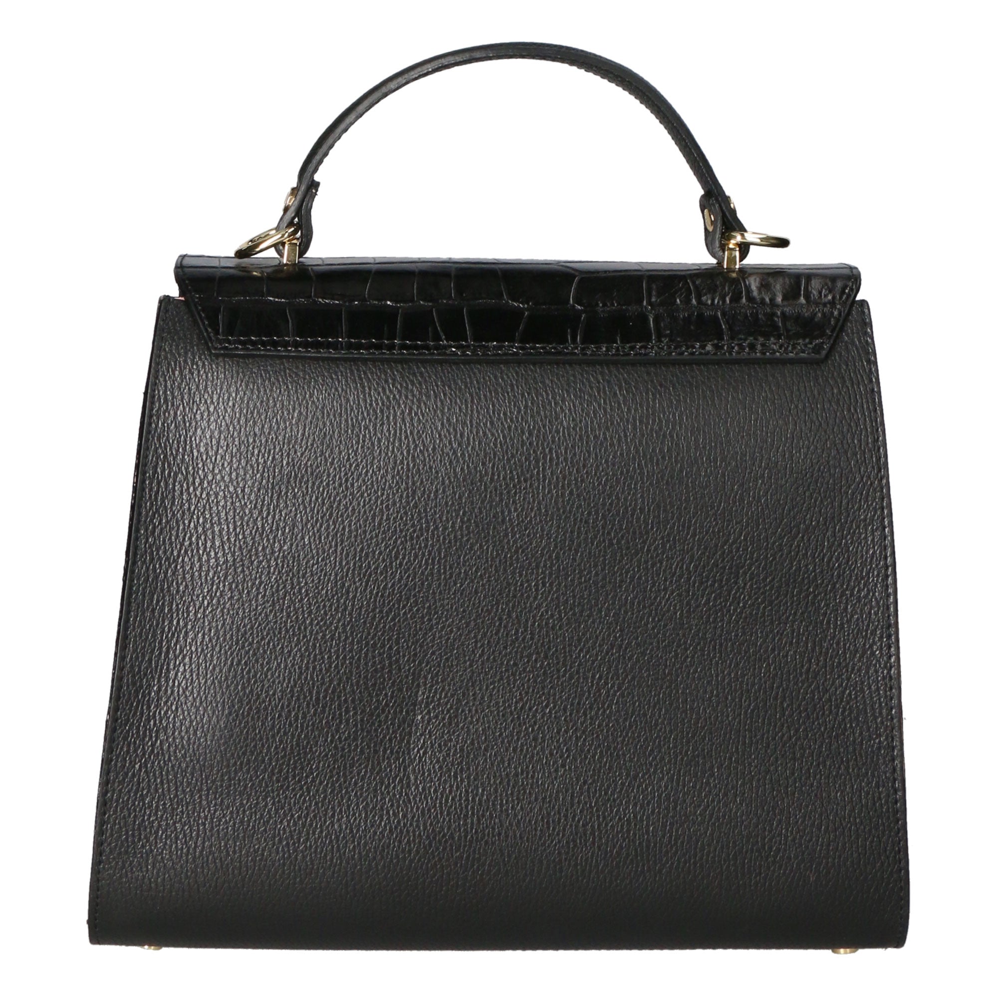 Borsa a mano da donna Made in Italy Vera pelle MYB-7034-SS-D28 NERO BLACK My Best Bag