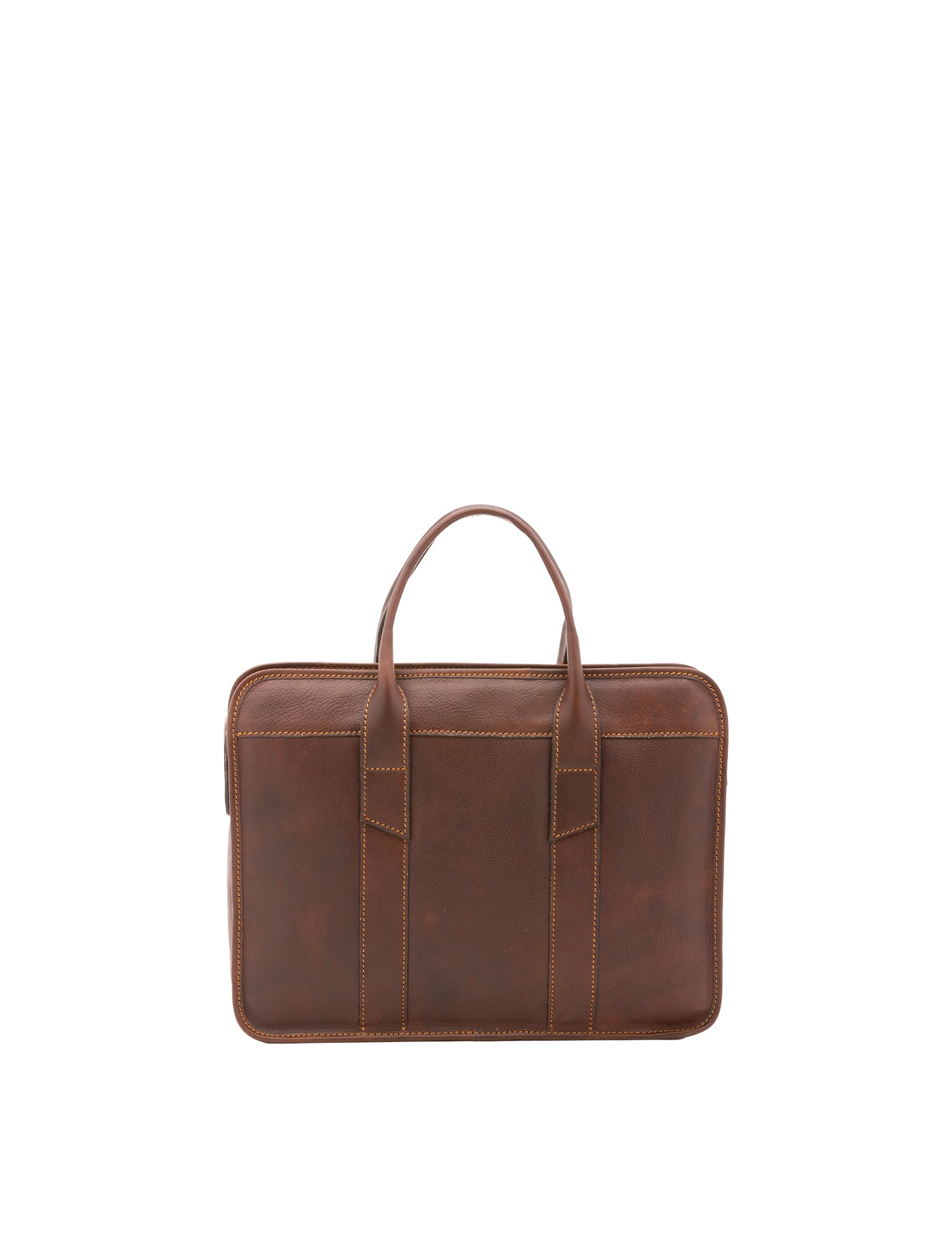 Borsa a mano unisex vera pelle Made in Italy 4454-TESTA DI MORO Alessia Firenze