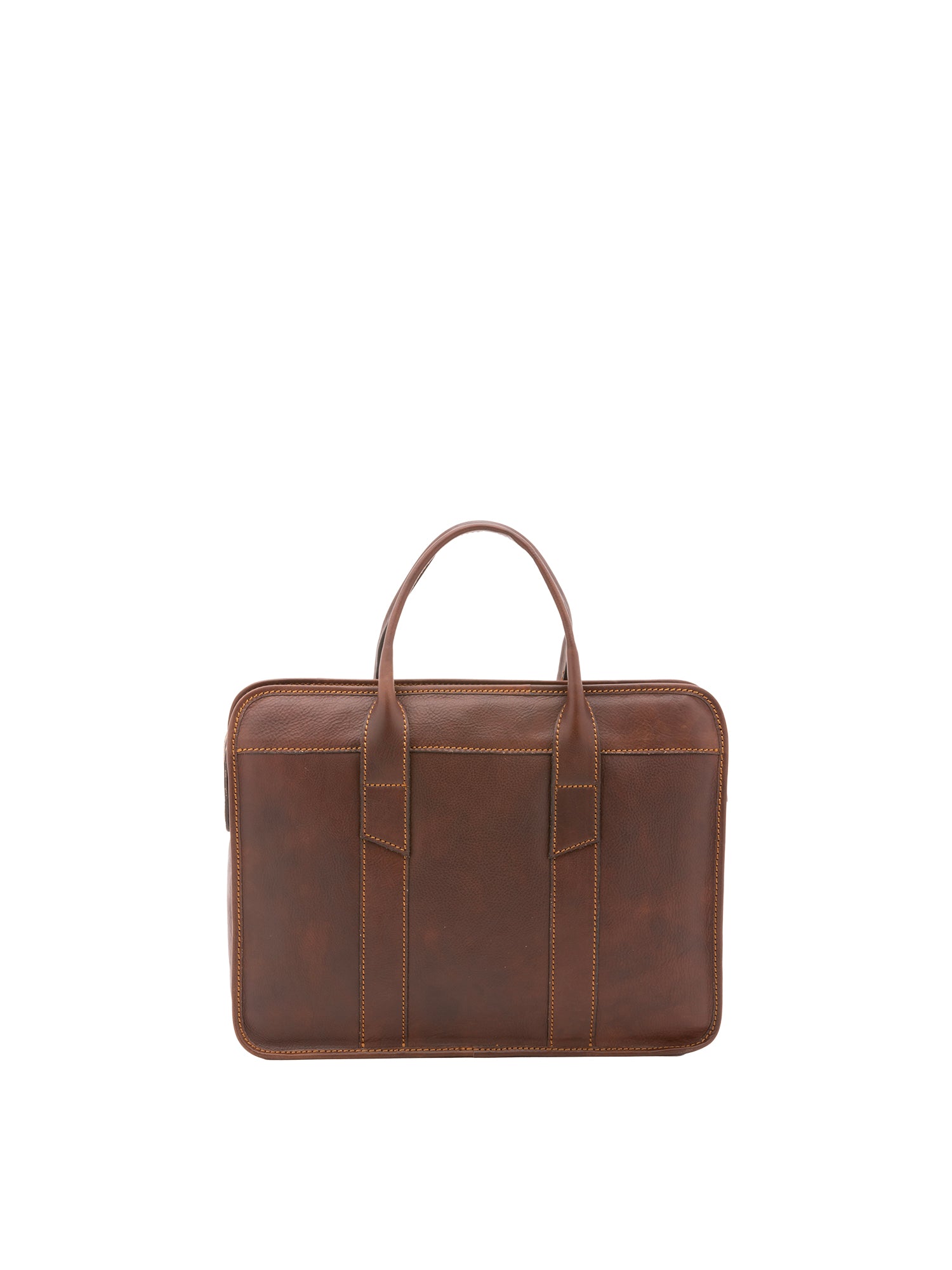 Borsa a mano unisex vera pelle Made in Italy 4454-TESTA DI MORO Alessia Firenze