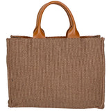Borsa a mano da donna Misto pelle e tessuto MYB-05117-SS-25+S17 CUOIO SCURO My Best Bag