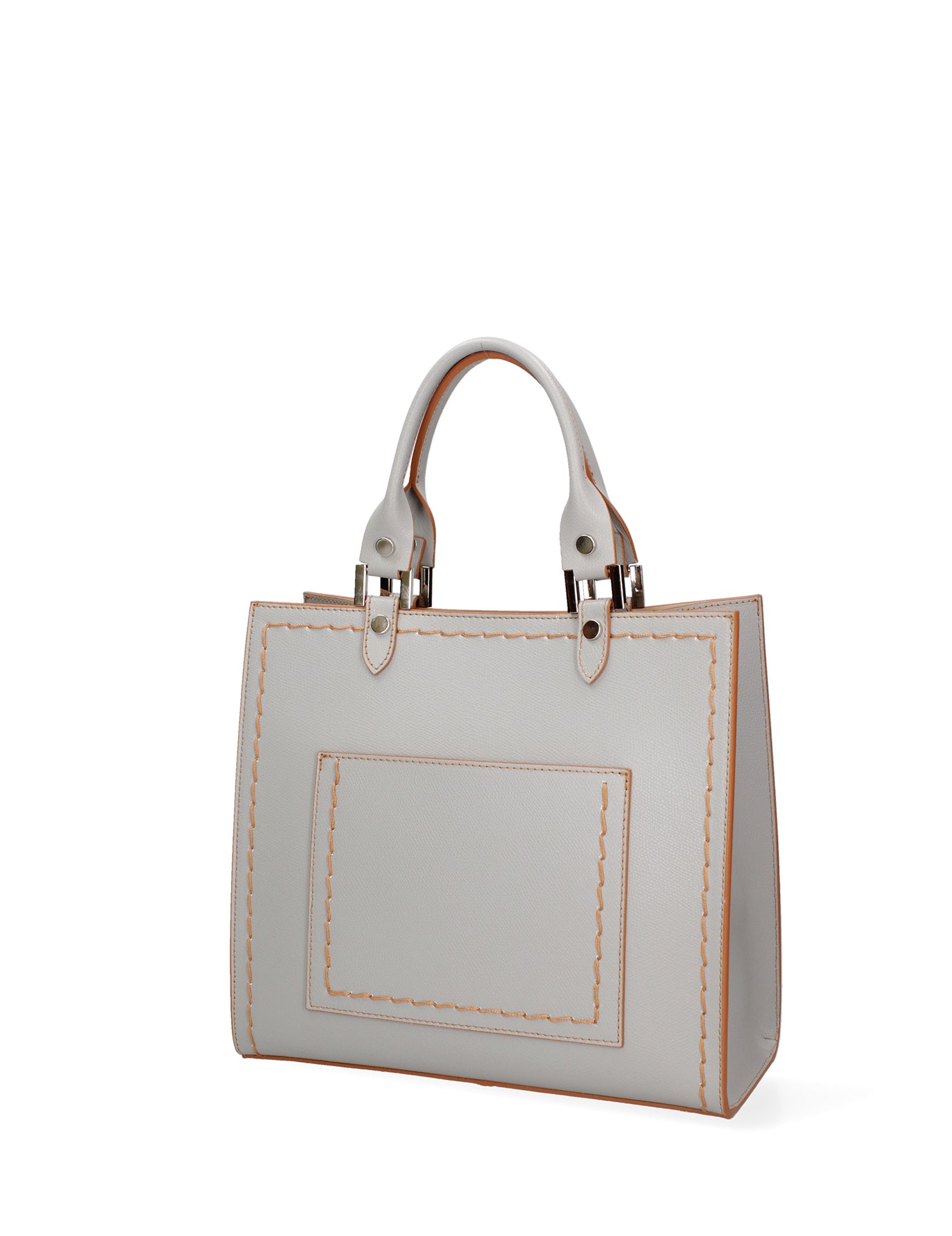 Borsa a mano da donna 100% vera pelle 07262-P 630 GRIGIO CHIARO Roberta Rossi