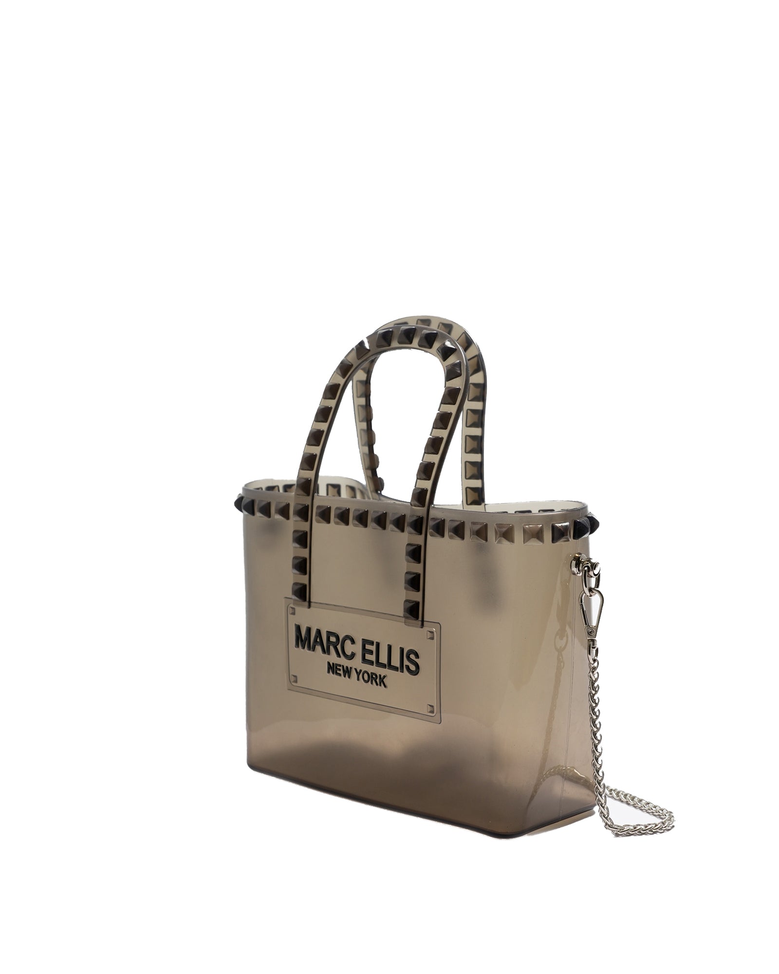 Borsa a mano da donna 100% Pvc FLAT GLAS S-BLACK STRASS Marc Ellis