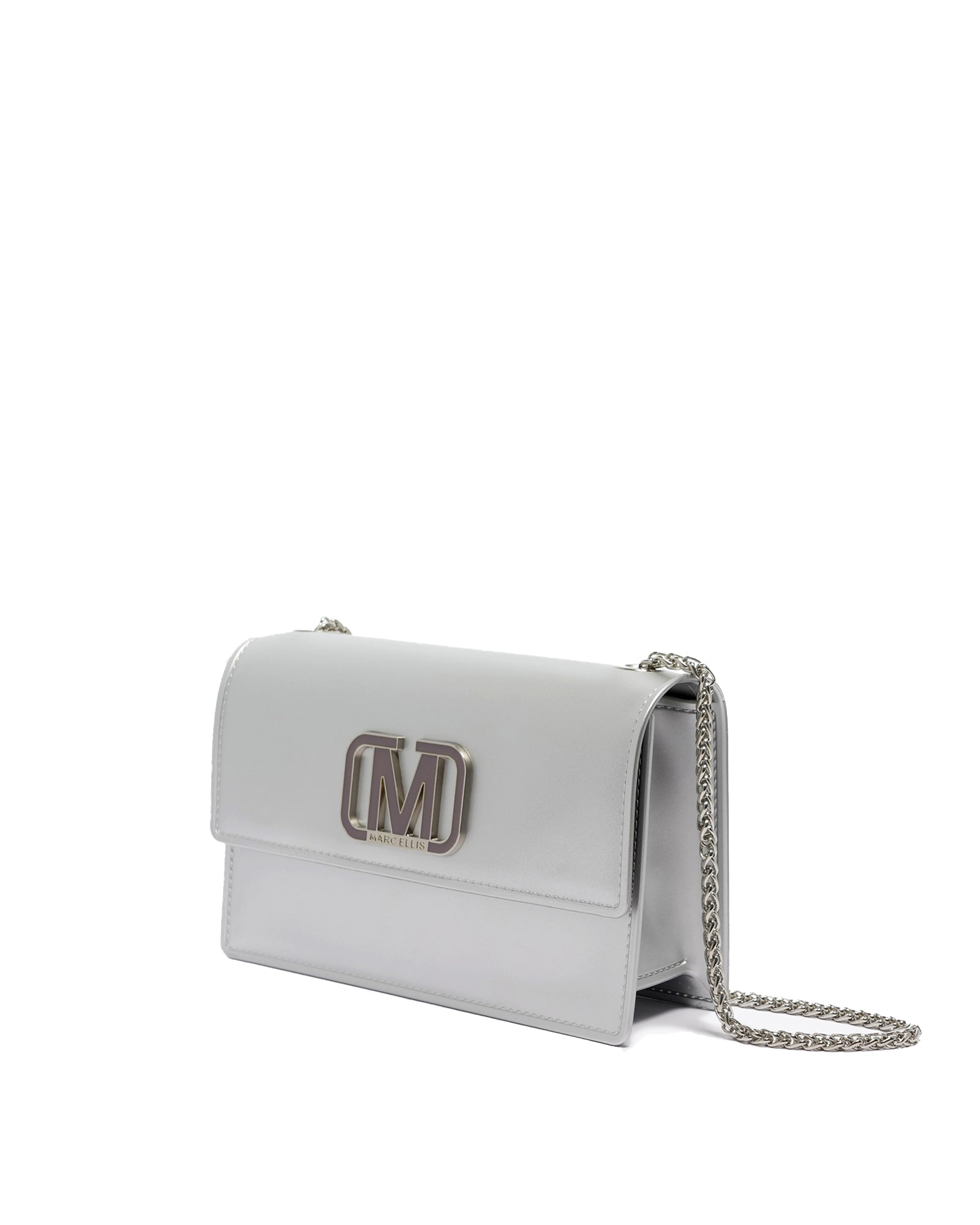 Borsa a mano da donna 100% Pvc FLAT SUPERMEE M-SILVER Marc Ellis