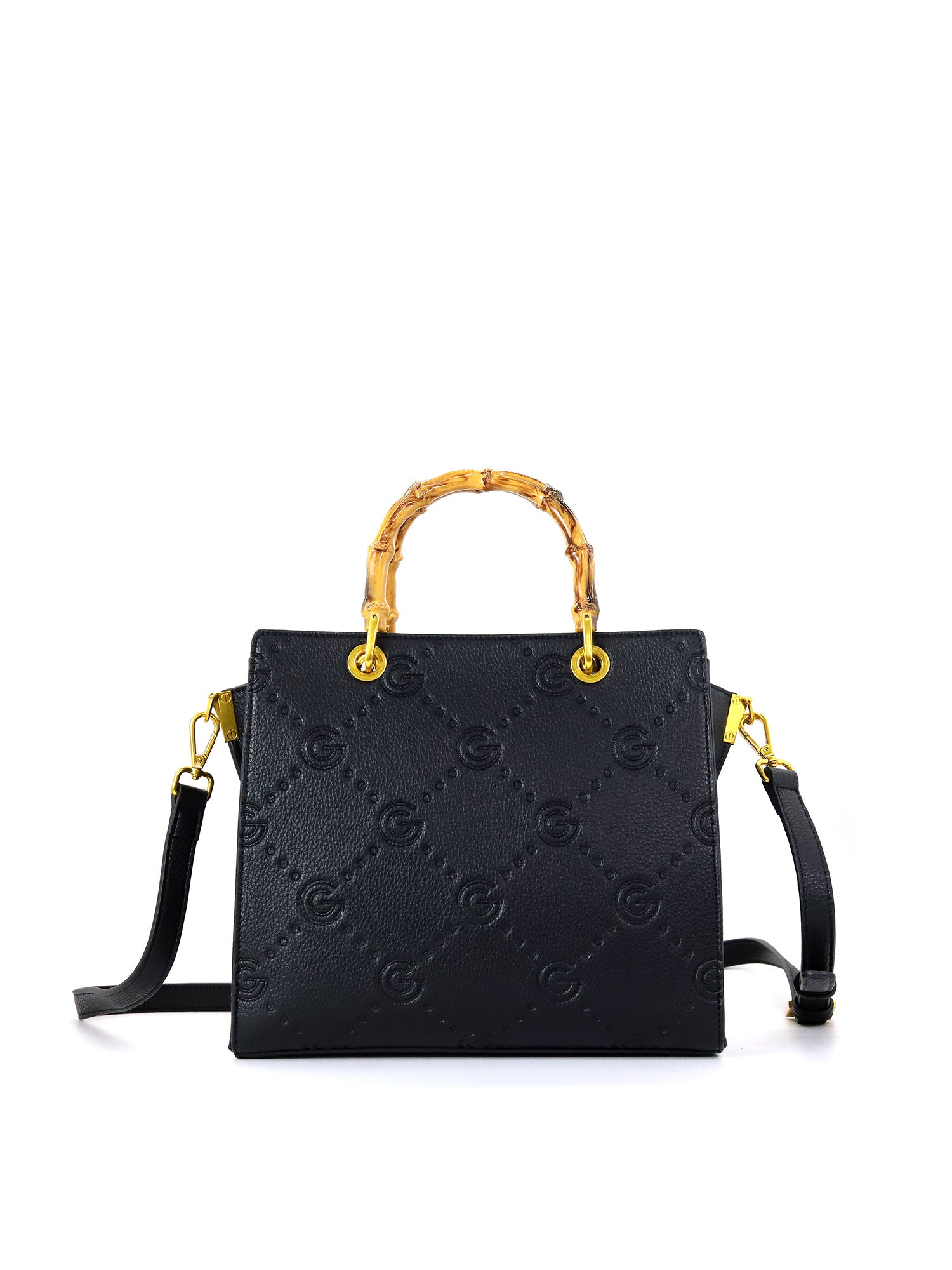 Borsa a mano da donna 100% pelle vegana PU GGB019BLK Gabriella G Firenze