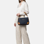 Borsa a Spalla in Pvc Blu Scuro