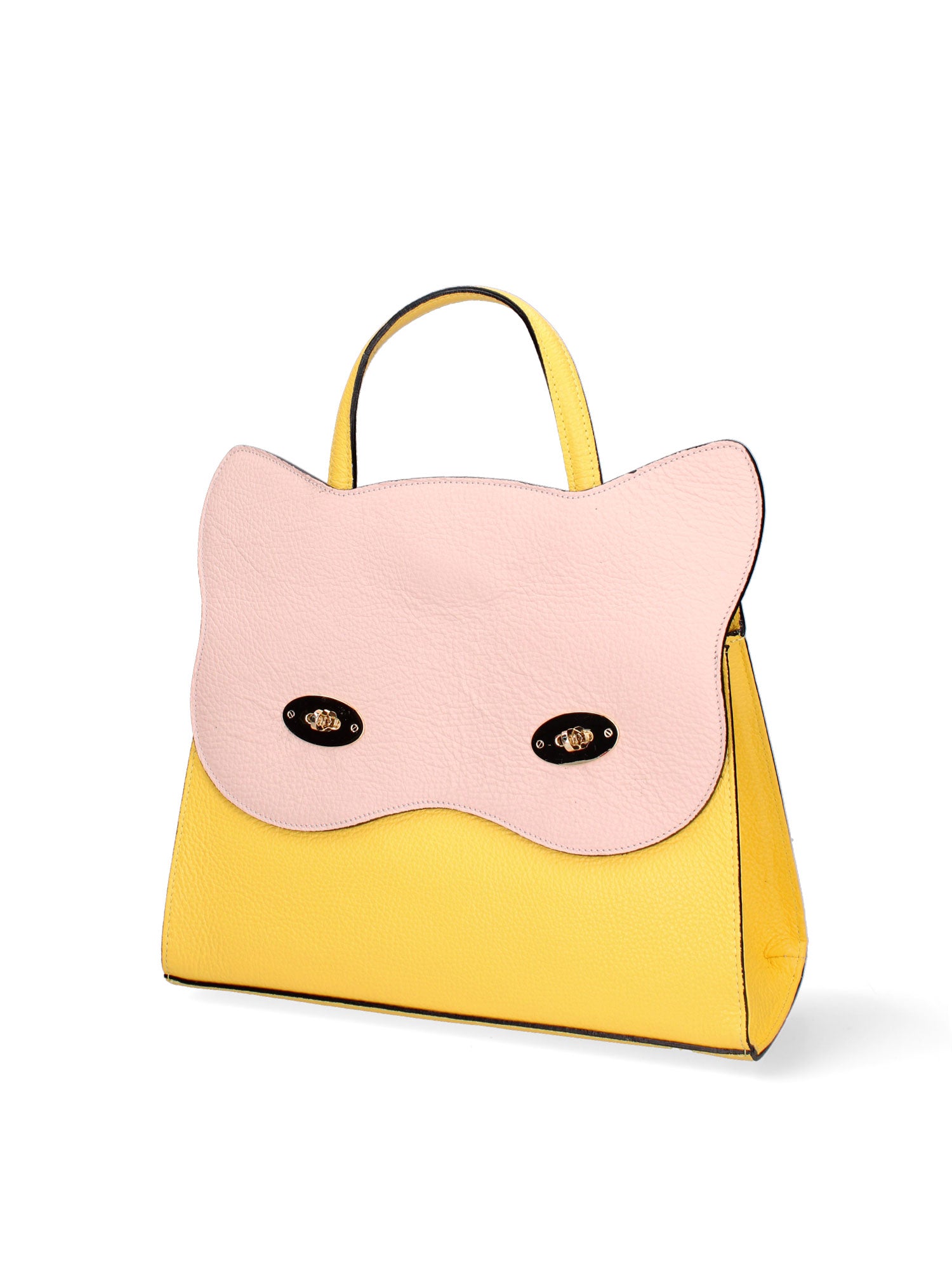 Arancia Borsa a mano da donna 100% pelle 8969-GIALLO+ROSA Gave Lux