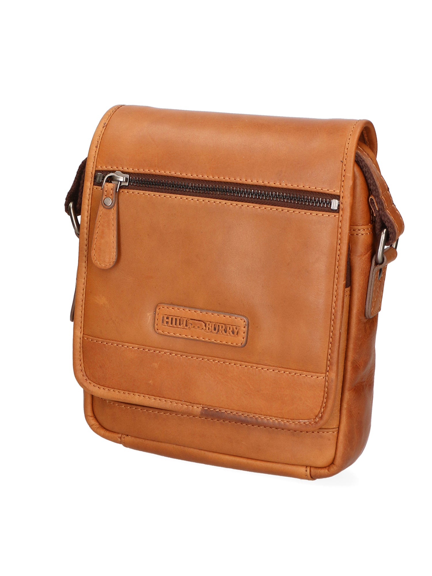 Borsa a tracolla uomo in vera pelle RFID HILB-6113-CUOIO Hill Burry