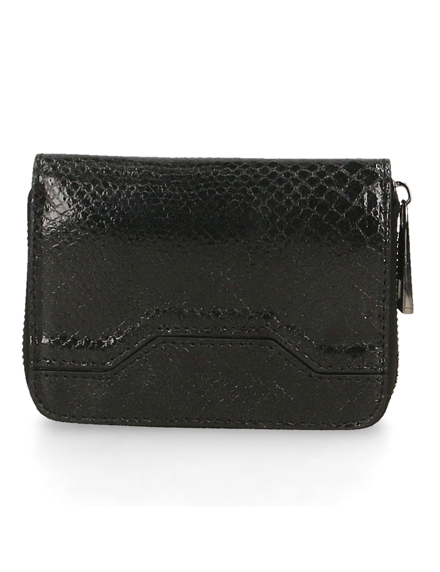 Nohemi Portafoglio donna vera pelle Zip 524072-NERO BLACK Gave Lux